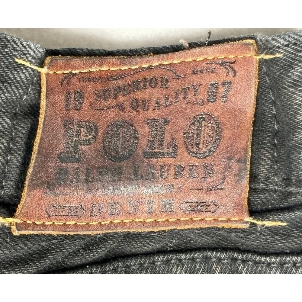 Polo Ralph Lauren Jeans 38x32‎ Hudson Black R26SD40 Classic Fit Denim Pants